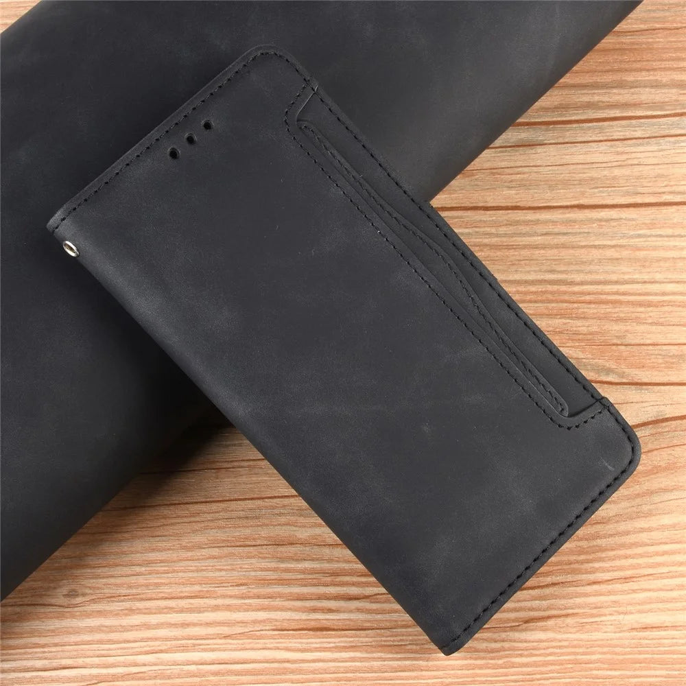 Multiple Card Slots Leather Wallet Mobile Phone Case for OnePlus Nord N10 5G - Black - 7