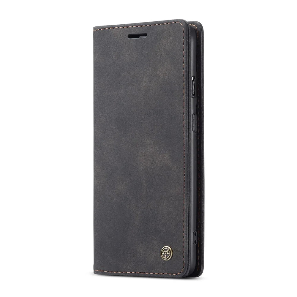 CASEME 013 Series Auto-absorbed Leather Wallet Case for OnePlus 8T - Black - 5