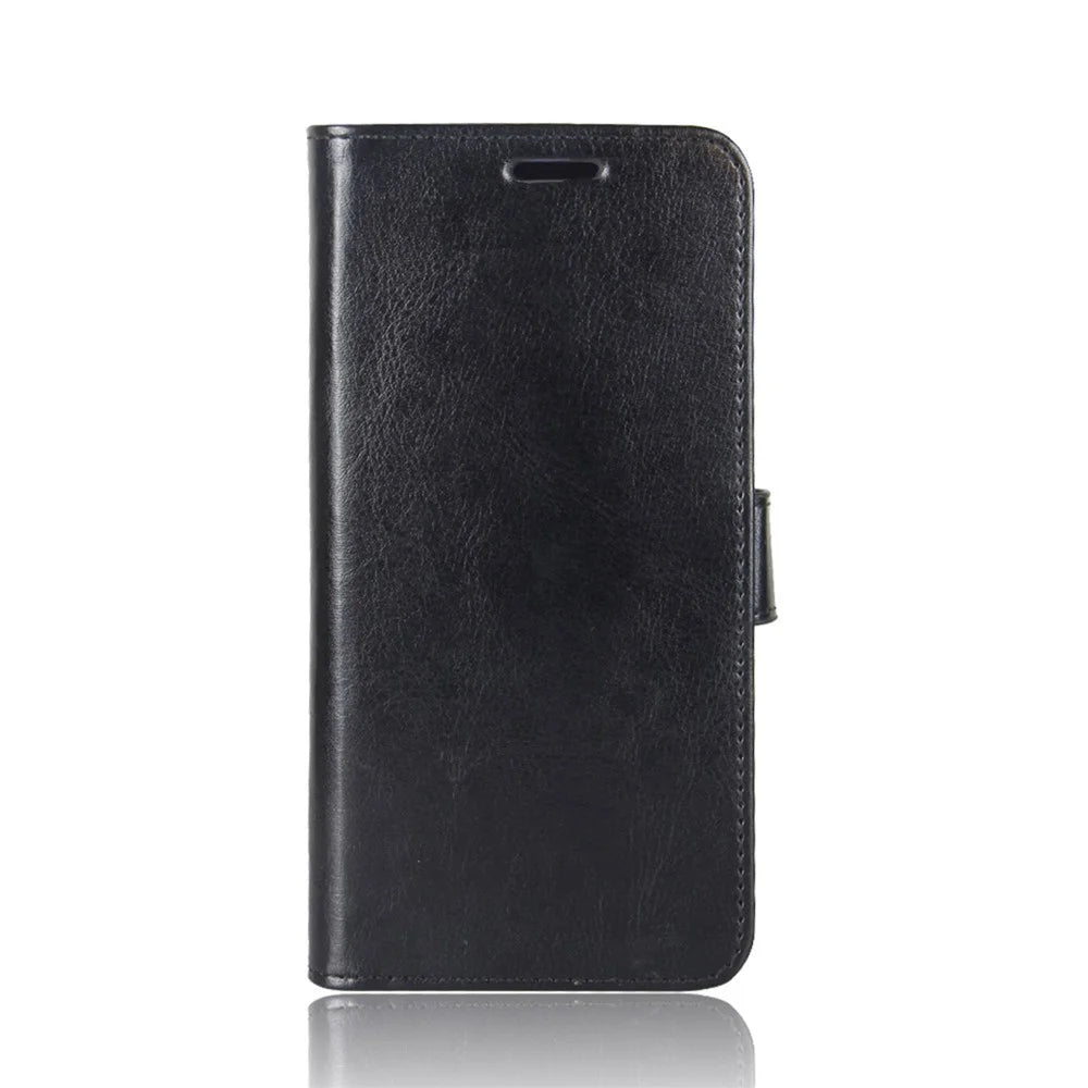Crazy Horse Texture Leather Cover Stand Case with Wallet Design for OnePlus 9 (EU / US Version) - Black - 2