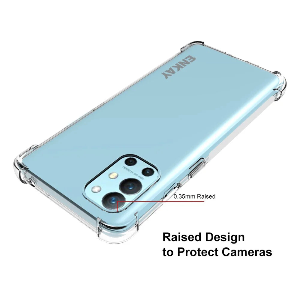 ENKAY HAT PRINCE Anti-slip Strip Design Thickened 4 Corners Airbag Flexible Transparent TPU Cover Case for OnePlus 9R - 3