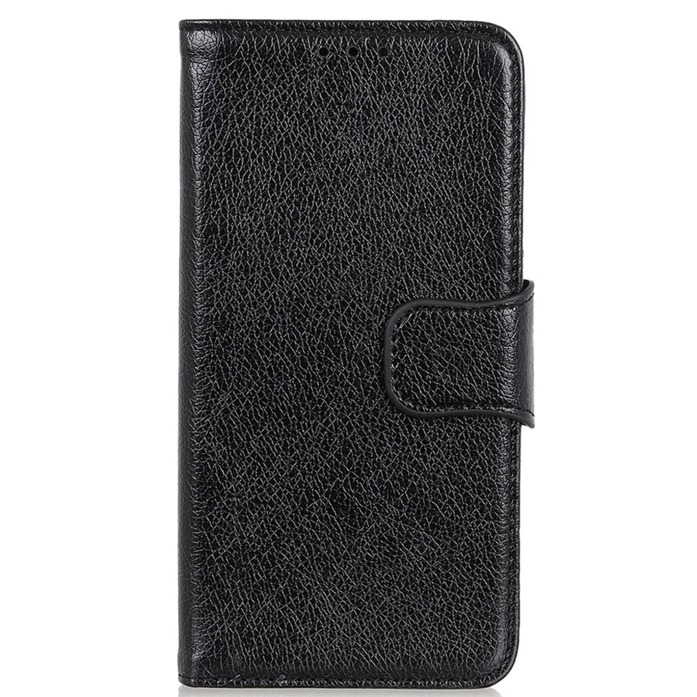 Wallet Design Full-Protection Nappa Texture Split Leather Stand Phone Cover Shell for OnePlus Nord CE 5G - Black - 2