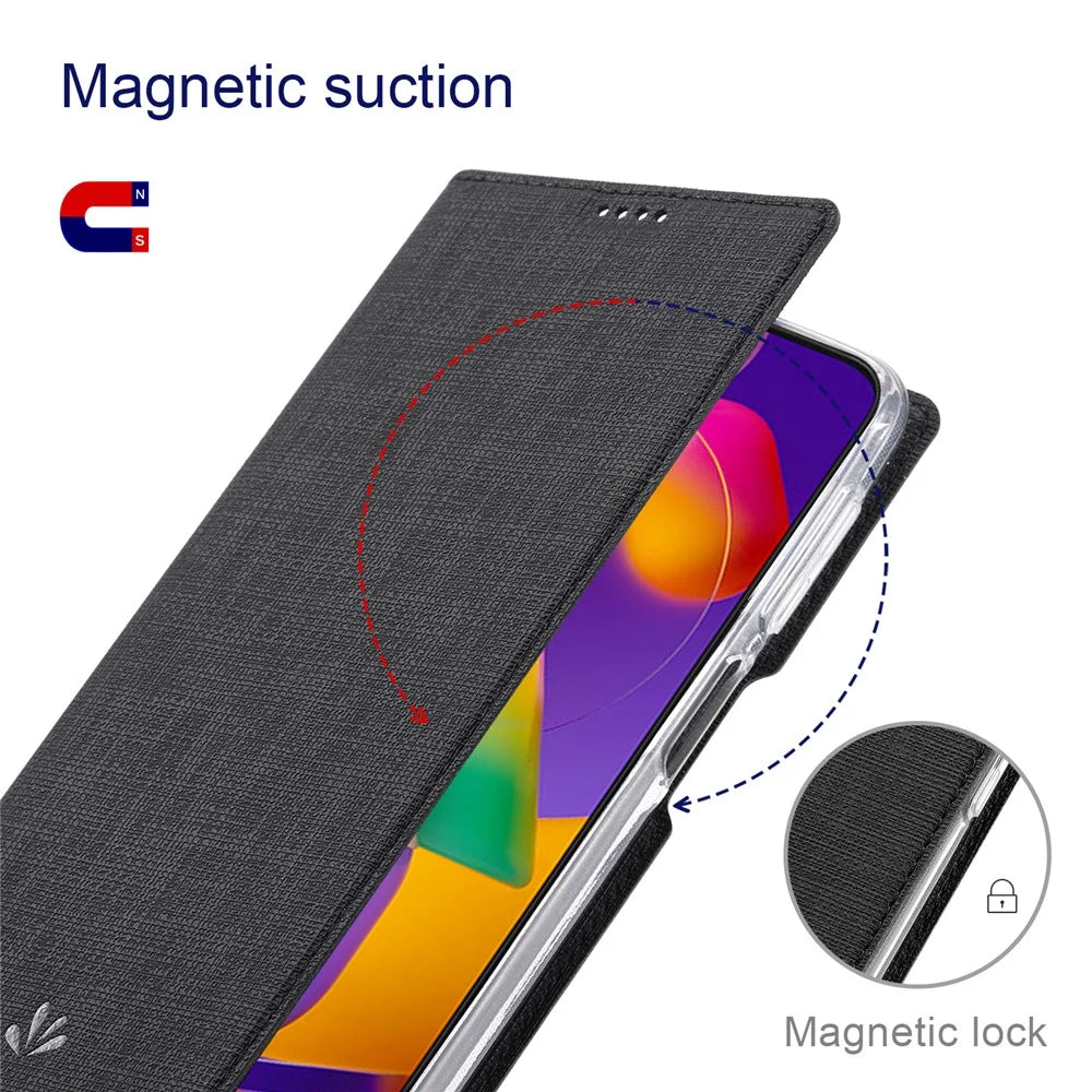 VILI DMX Series PU Leather Flip Shockproof Magnetic Suction Strong Closure Wallet Phone Case for OnePlus Nord N200 5G - Black - 2