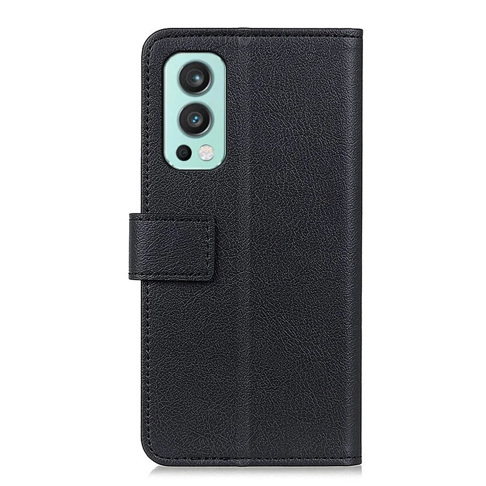 PU Leather Phone Case with Wallet Stand for OnePlus Nord 2 5G - Black - 3