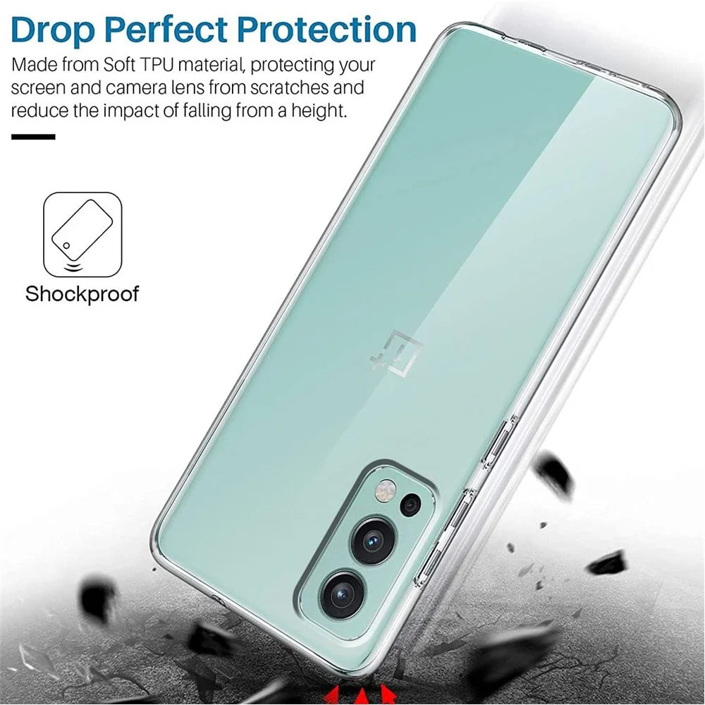 Phone Case for OnePlus Nord 2 5G Flexible TPU Cover + Ultra Clear Tempered Glass Screen Protector - 2