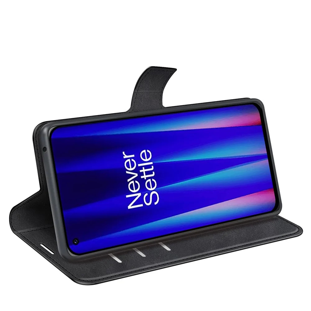 Wallet Phone Case for OnePlus Nord CE 2 5G Protective Folio Flip Cover Magnetic Closure PU Leather Case with Stand - Black - 5