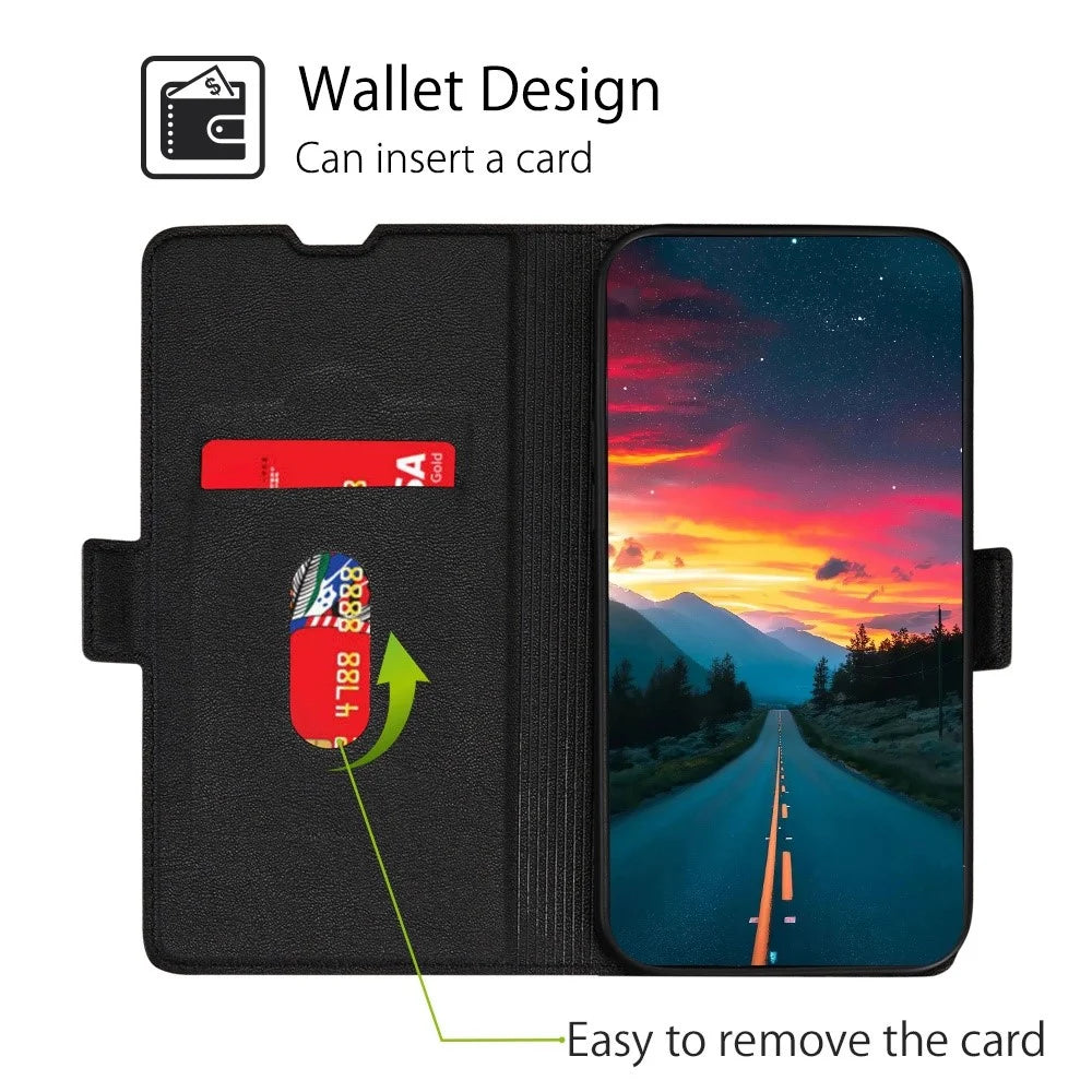 For OnePlus Nord CE 2 Lite 5G Shockproof PU Leather Flip Case with Card Slot Ultra Slim Magnetic Clasp Stand Phone Cover - Black - 3