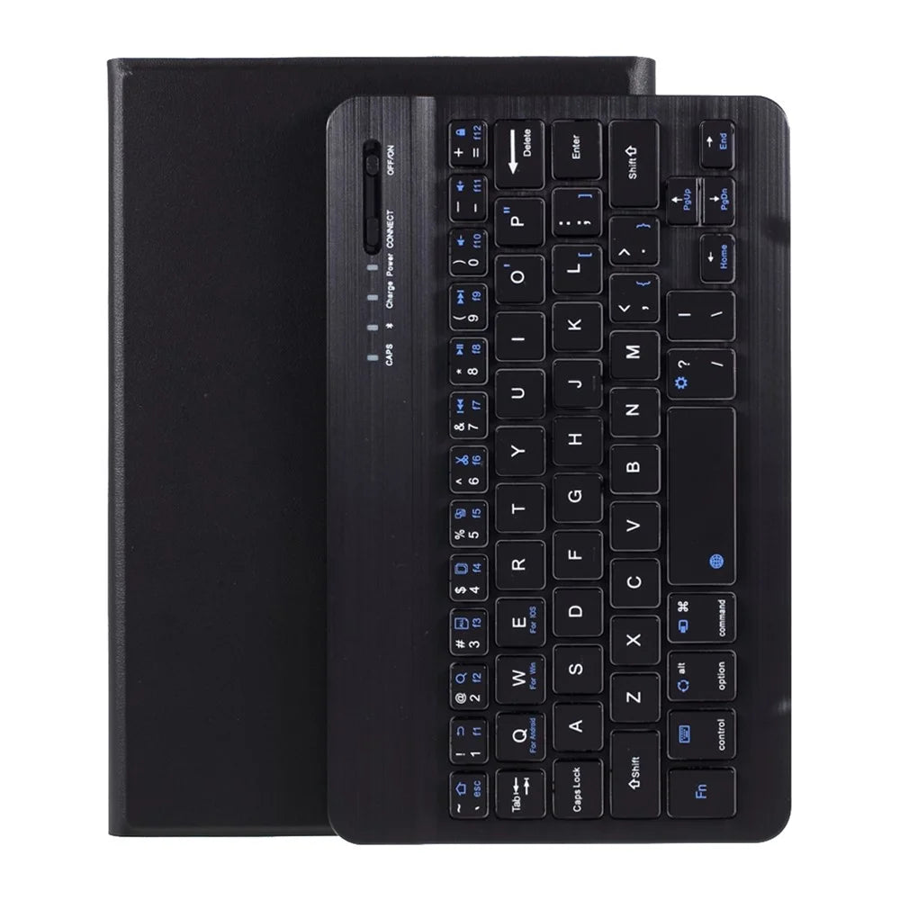 Detachable Bluetooth-compatible Keyboard Leather Stand Case for iPad Mini / Mini 2 / Mini 3 - Black - 1