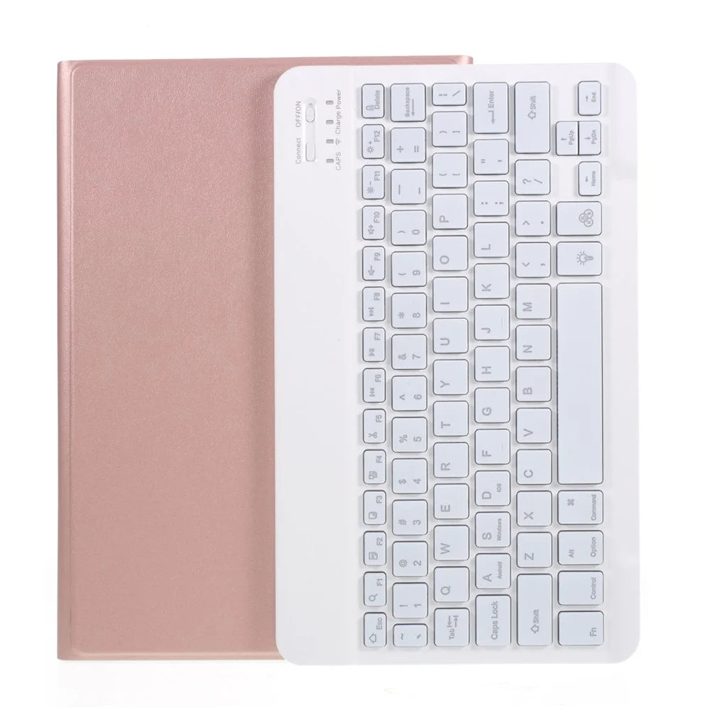 Bluetooth-compatible Backlight Keyboard Leather Stand Case for Samsung Galaxy Tab A7 10.4 (2020) T500 T505 - Rose Gold - 1