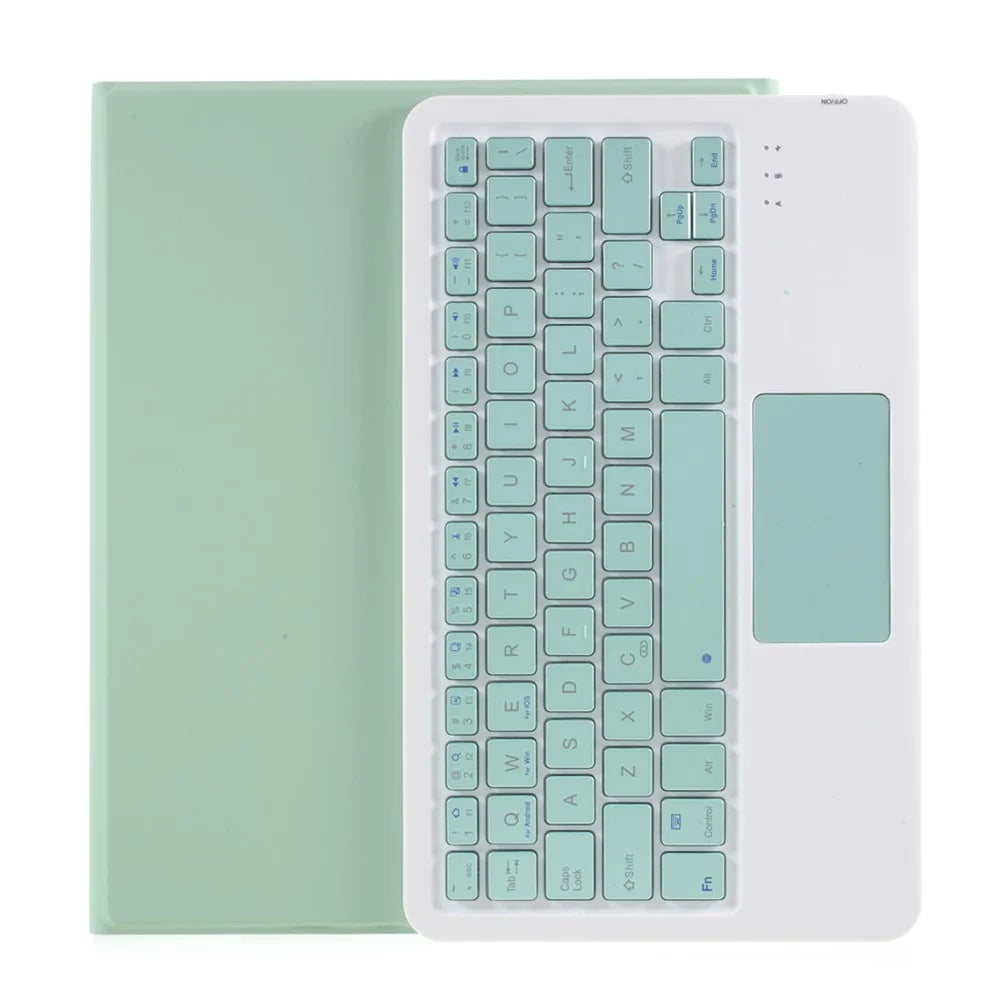 For iPad Air (2022)/(2020) Wireless Touch Pad Bluetooth-compatible Keyboard Leather Case - Light Green - 1