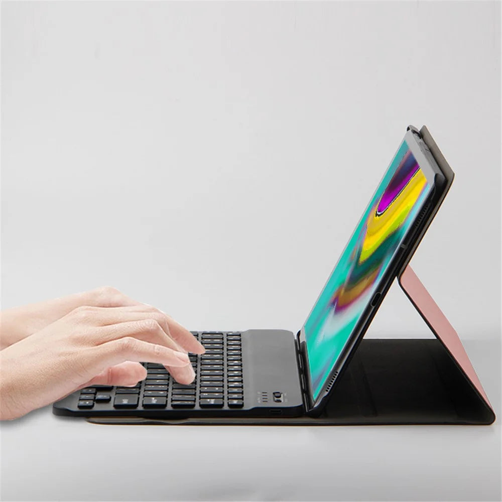 For Samsung Galaxy Tab S6 Leather Stand Tablet Case with Detachable Magnetic Wireless Keyboard (Without Touchpad) - 4
