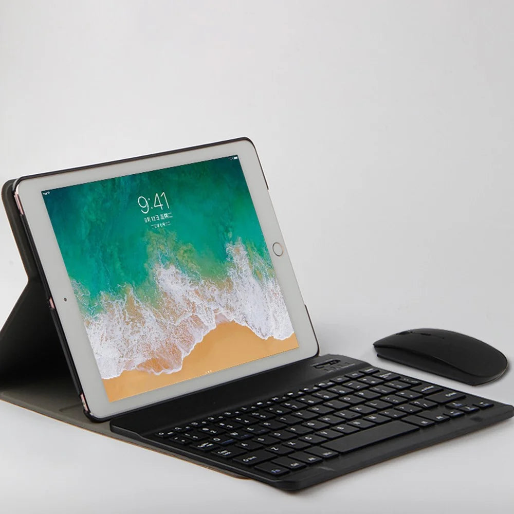 For iPad 10.2 (2021) / (2020) / (2019) Leather Stand Tablet Case with Detachable Magnetic Wireless Keyboard (Without Touchpad) - Black - 7