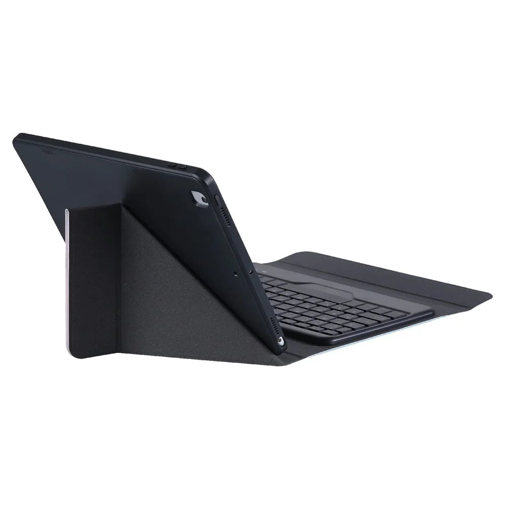 B07 Leather Protective Case + Bluetooth Keyboard Support Triangle Stand Built-in Pen Slot [without Backlit] for iPad 9.7 (2017) (2018) / iPad Pro 9.7 (2016) / iPad Air 2 - Black - 6