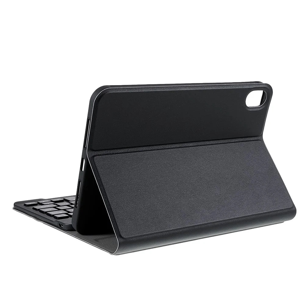 A06 Ultra Slim Smart Bluetooth-compatible Keyboard with Leather Stand Case for iPad mini (2021) / iPad mini 6 - Black - 6