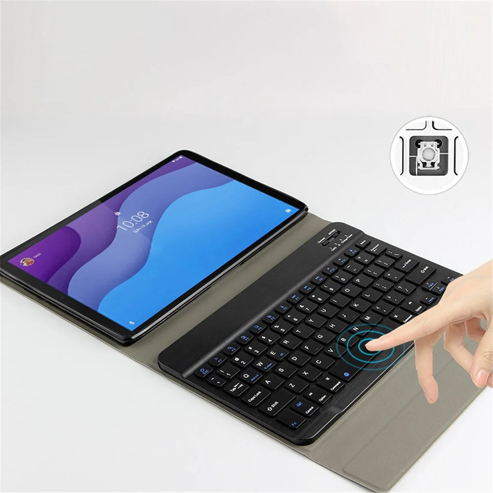 For Lenovo Tab M10 HD Gen 2 TB-X306X / F Leather Stand Tablet Case with Detachable Magnetic Wireless Keyboard (Without Touchpad) - 5