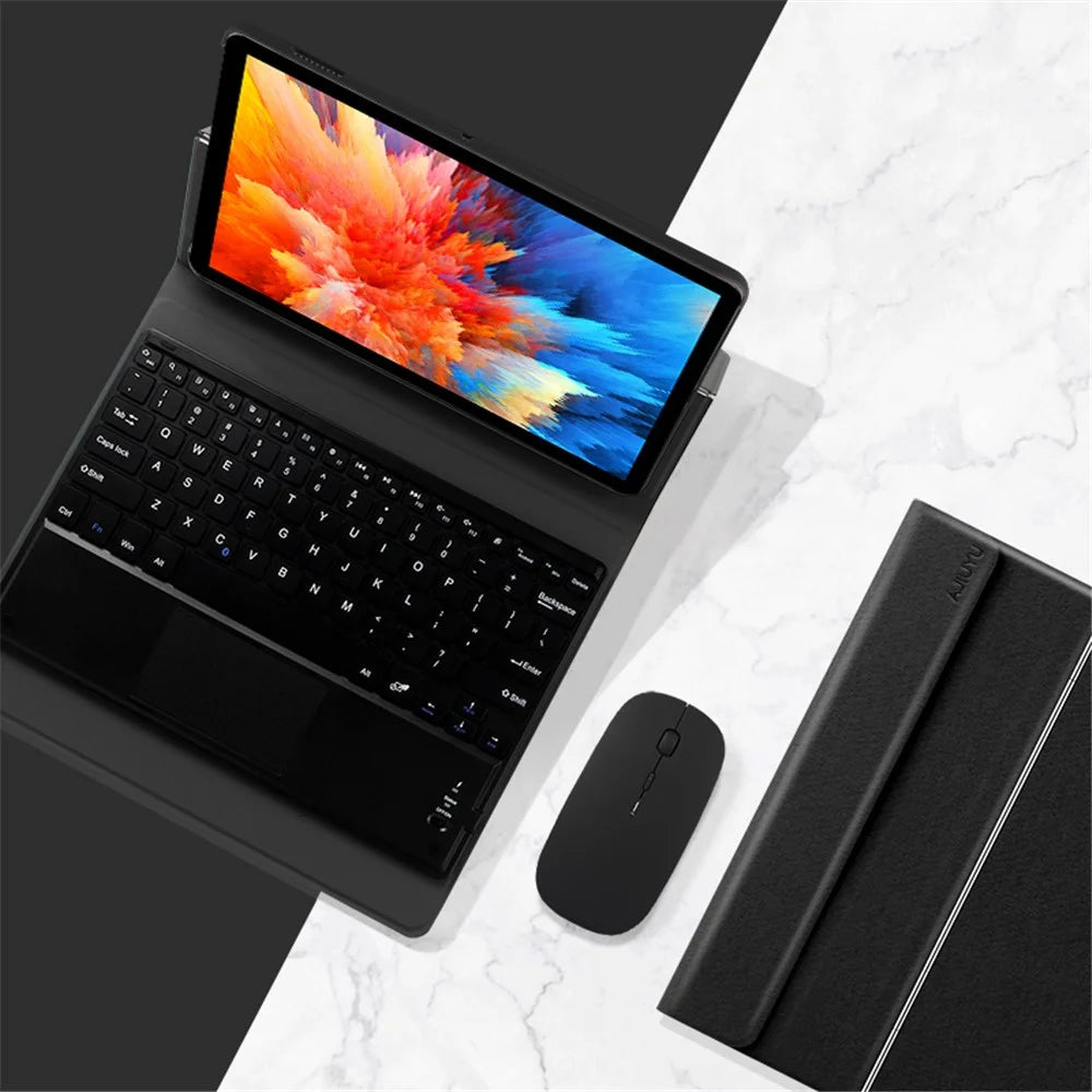 For Asus Adolpad 10 Pro Detachable Bluetooth-compatible Keyboard with Hinge Stand Leather Case - 3