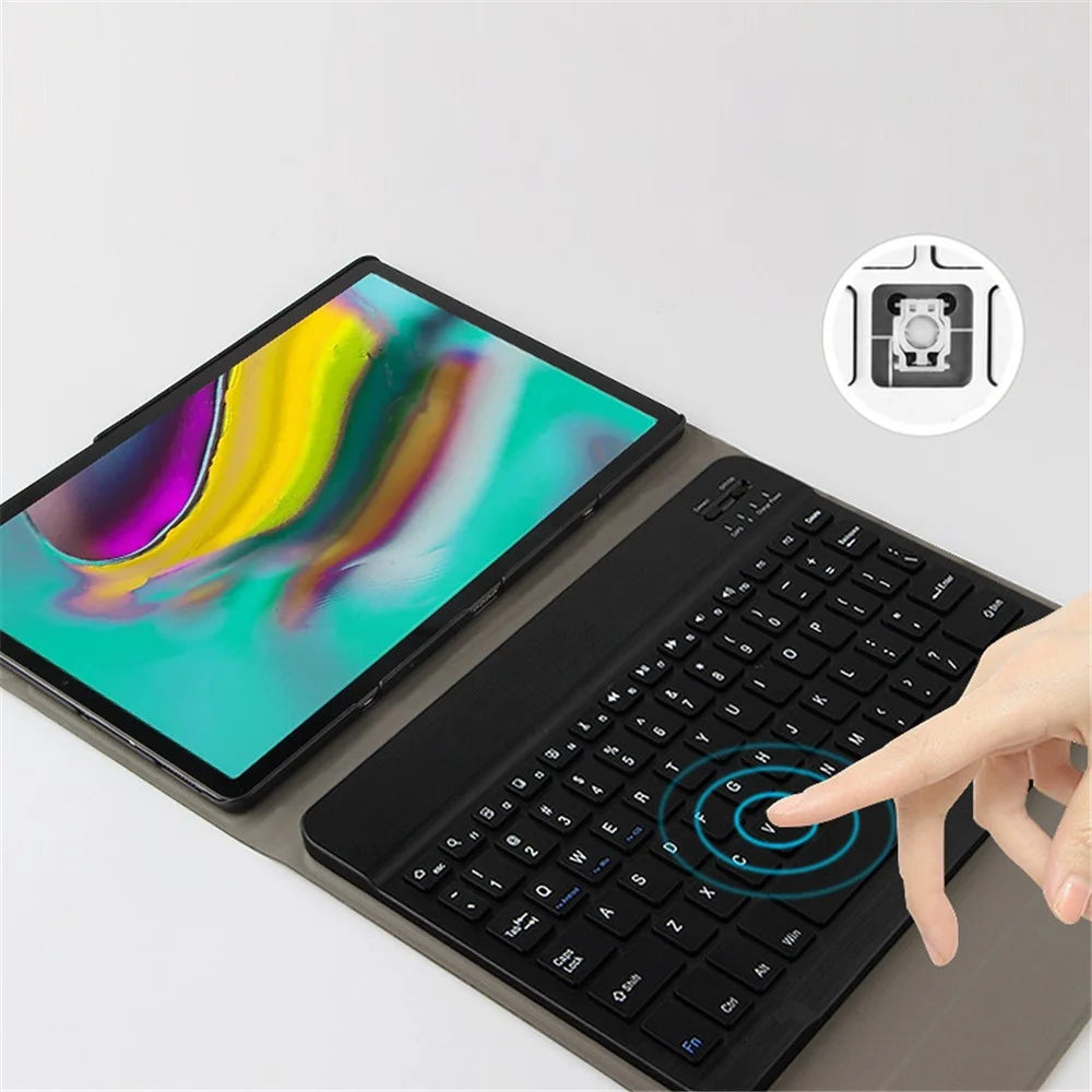 For Samsung Galaxy Tab S5e SM-T720 / T725 Leather Stand Tablet Case with Detachable Magnetic Wireless Keyboard (Without Touchpad) - Blue - 3