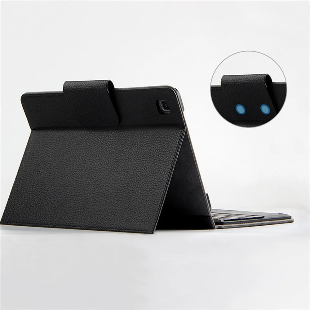 Genuine Leather Tablet Stand Protective Cover Case + Wireless Bluetooth-compatible Keyboard with Touchpad For Samsung Galaxy Tab A7 Lite 8.7-inch - 7