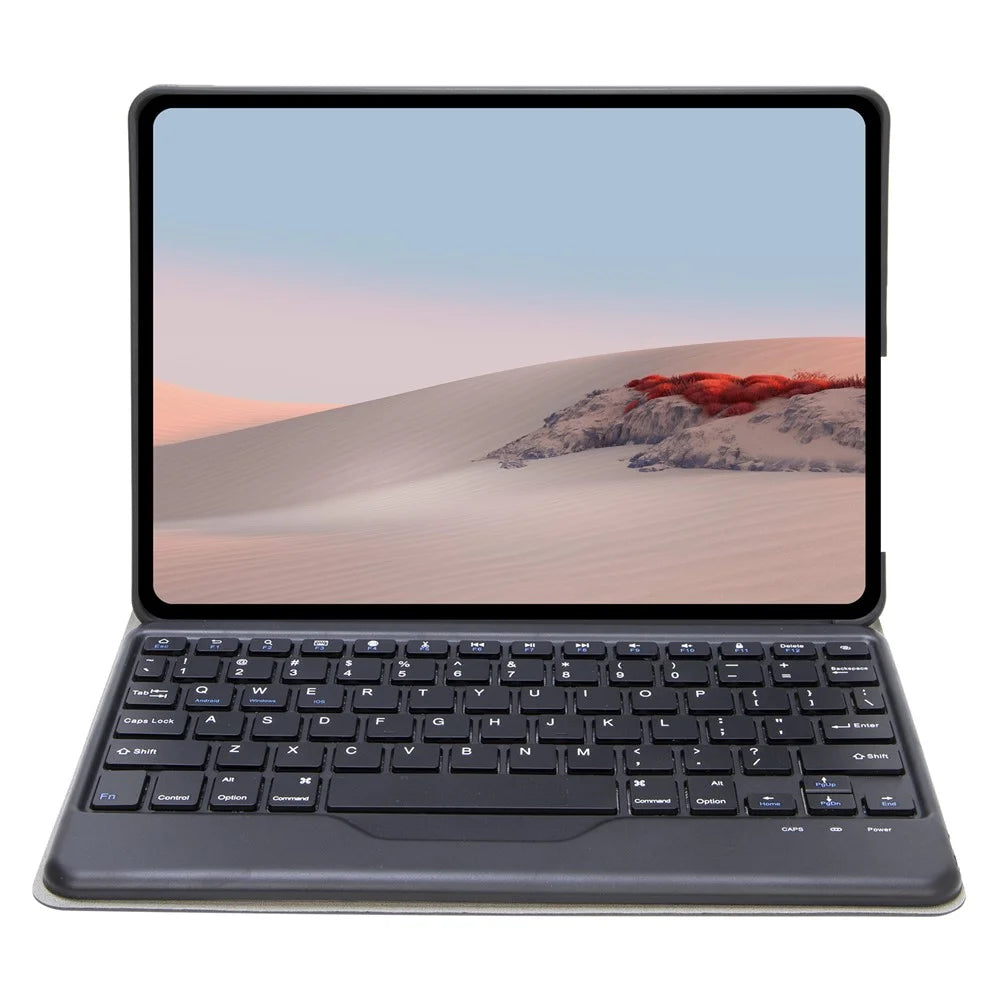 SFGO for Microsoft Surface Go / Go 2 / Go 3 Wood Texture PU Leather Outer Cover Bluetooth-compatible Keyboard Set with TPU Inner Bumper Case - Black - 2