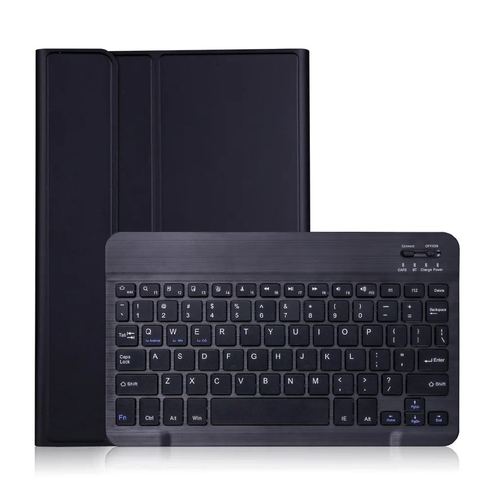 For Lenovo Pad Plus J607F / Tab P11 J606F / Tab P11 5G AM12 Bluetooth-compatible 3.0 Ultra Thin Keyboard Fine Texture Leather Case Set - Black - 1