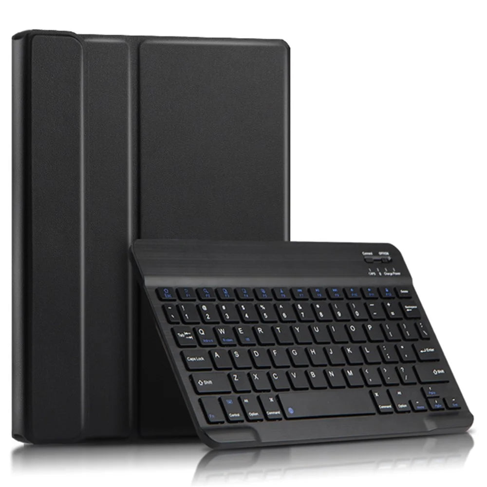For OPPO Pad Leather Stand Tablet Case with Detachable Magnetic Wireless Keyboard (Without Touchpad) - Black - 2