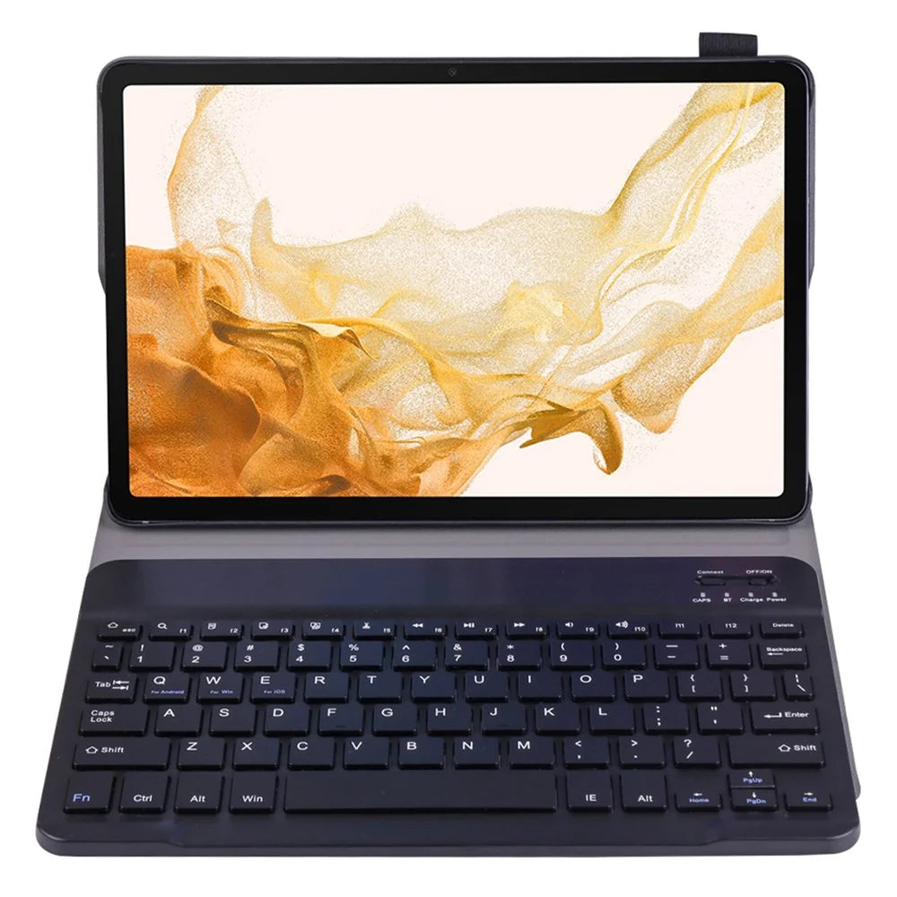A700 for Samsung Galaxy Tab S8 (2021) SM-X700 / X706 Ultra Thin Tablet Stand Leather Protective Case + Bluetooth-compatible Keyboard - Black - 3