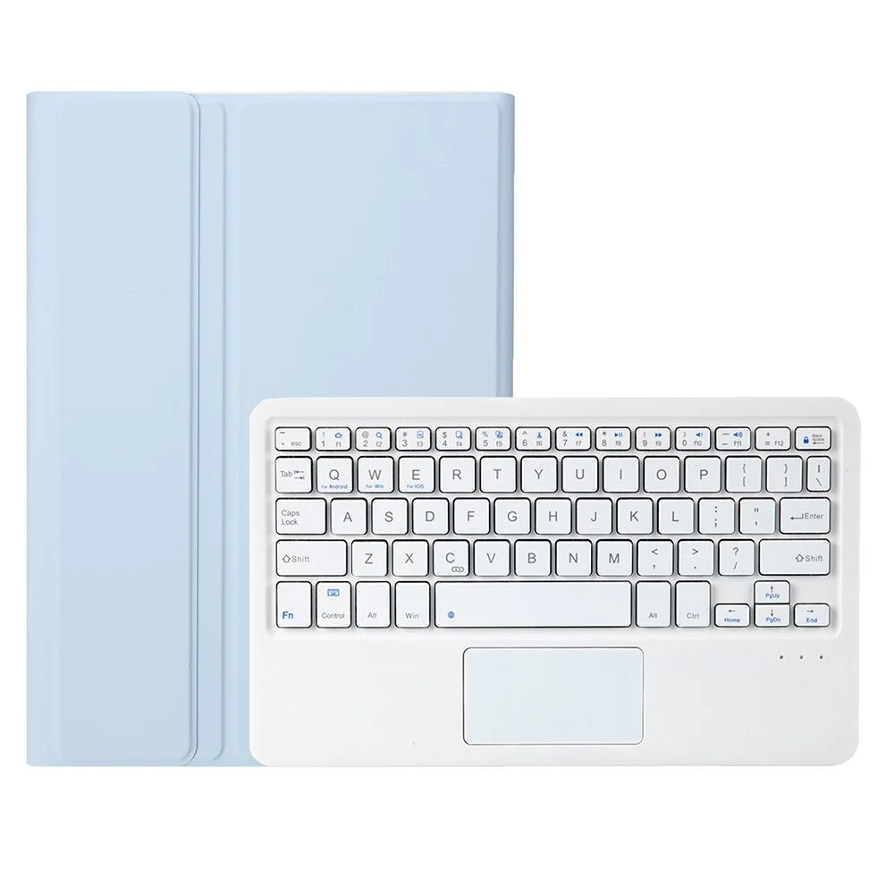 A610B-A for Samsung Galaxy Tab S6 Lite (2020) P615 P610 / (2022) / (2024) Leather Bluetooth-compatible Keyboard Cover Case Set with Touch Pad - Blue - 3