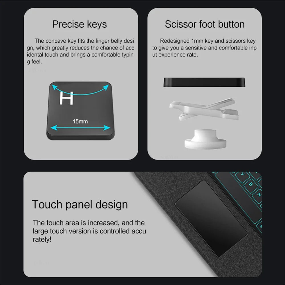 For iPad Pro 11-inch (2020) / (2021) Leather Case + Bluetooth-compatible Keyboard with Backlight Trackpad - 7