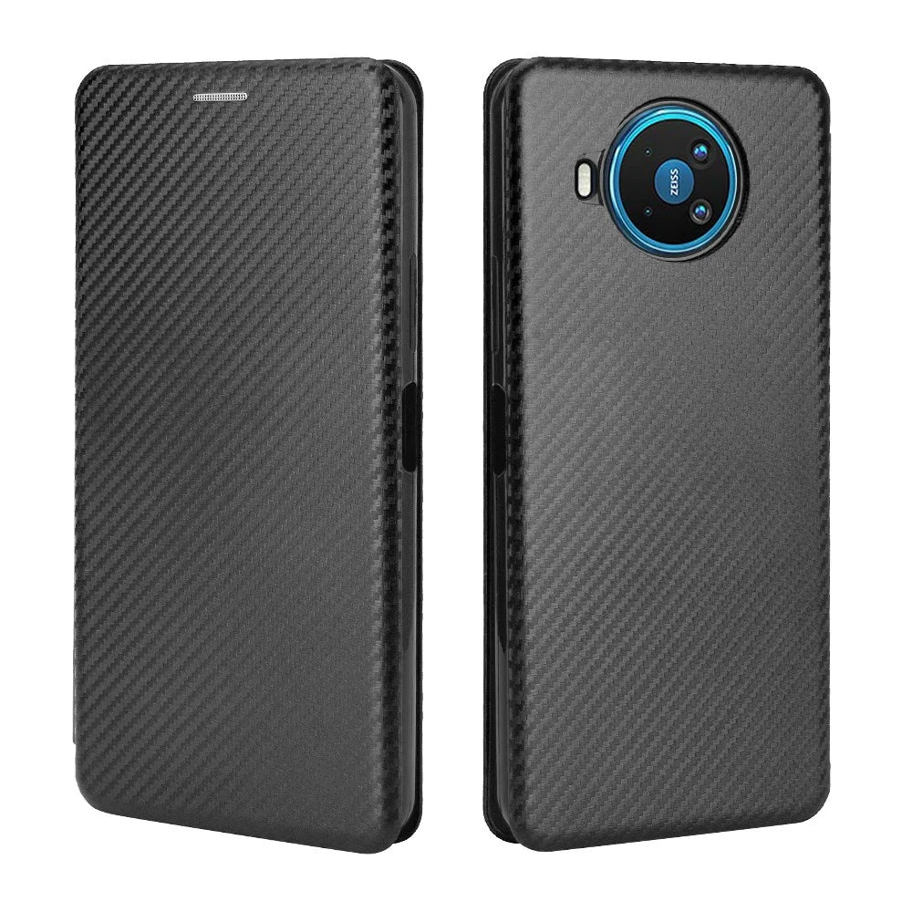Carbon Fiber Texture Auto-absorbed Leather Shell for Nokia 8.3 5G - Black - 7