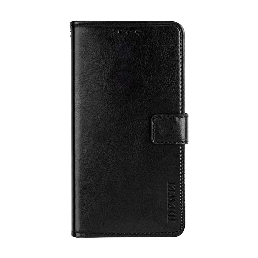 IDEWEI Wallet Design Crazy Horse Texture Leather Mobile Casing for Nokia 5.4 - Black - 1