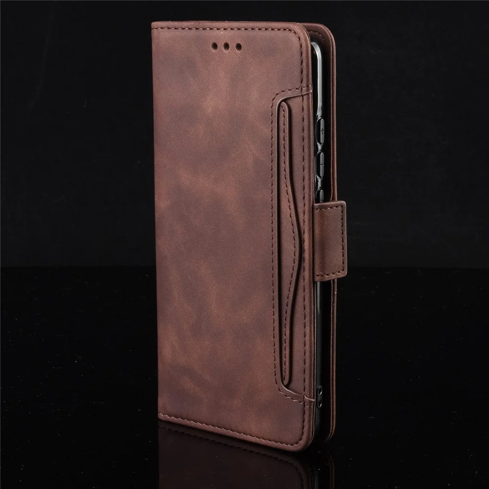 Leather Wallet Protective Case with Multiple Card Slots for Nokia 1.4 - Brown - 2