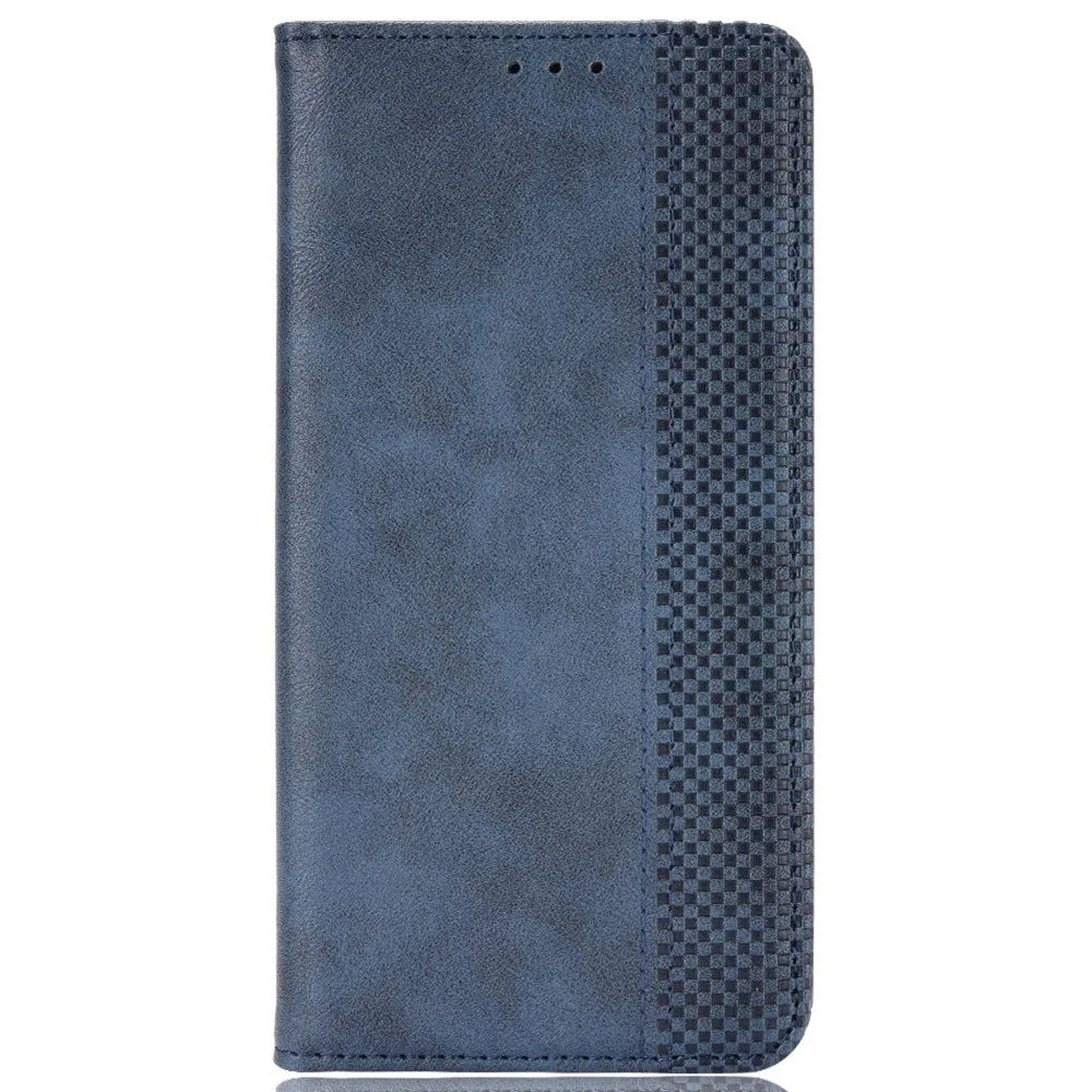 Mosaic Border Pattern Splicing Wallet Stand Auto Closing Magnetic Leather Phone Cover Case for Nokia G300 - Blue - 2