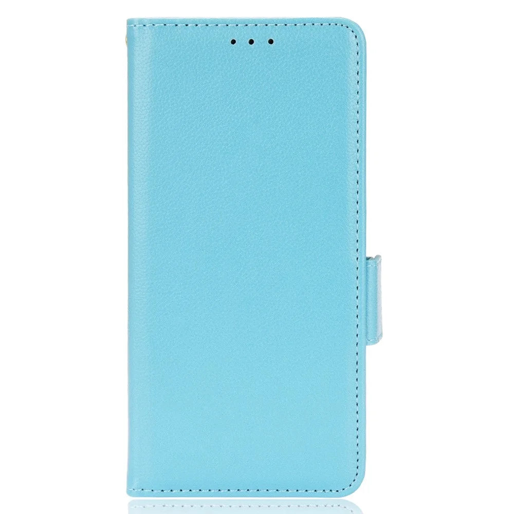 For Nokia G11/G21 Litchi Texture PU Leather All-round Shockproof Smartphone Case Shell Anti-drop Stand Wallet Cover - Baby Blue - 2