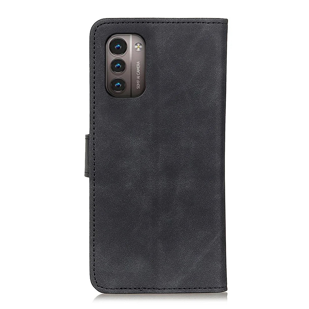 KHAZNEH Vintage PU Leather Wallet Case for Nokia G11 / G21, Hands-Free Stand Magnetic Closure Shockproof Flip Folio Cover - Black - 3