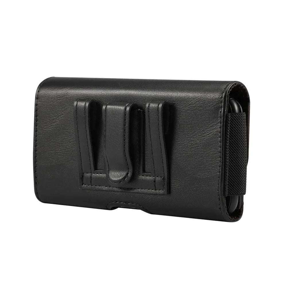 4.8 inch PU Leather Holster Pouch Case for iPhone 8, Size: 14.3 x 7.5 x 1.8cm - Black - 3