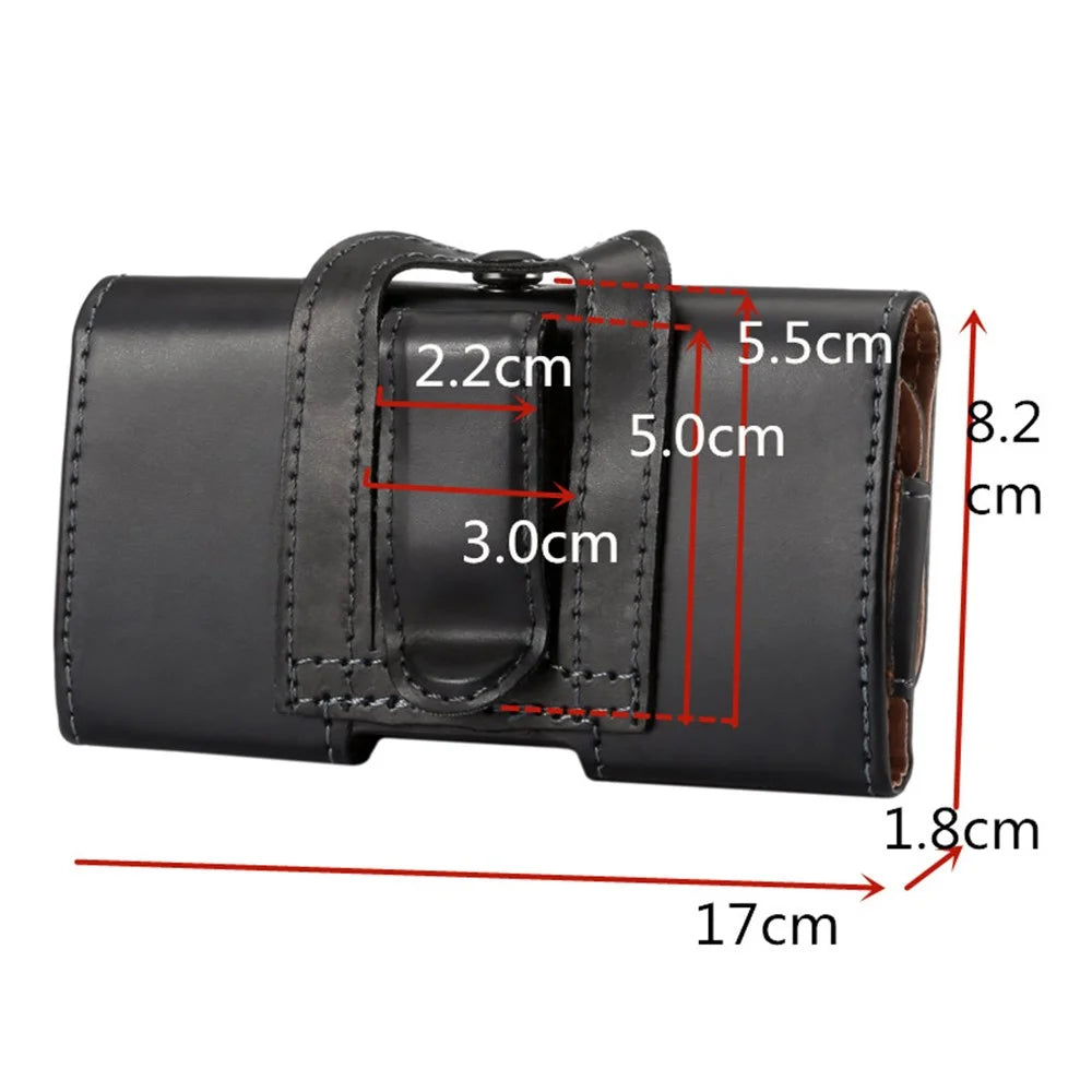 6.3 inch Horizontal Universal PU Leather Phone Case Pouch Bag with Belt Clip for Men, Size: 17 x 8.2 x 1.8cm - Black - 7
