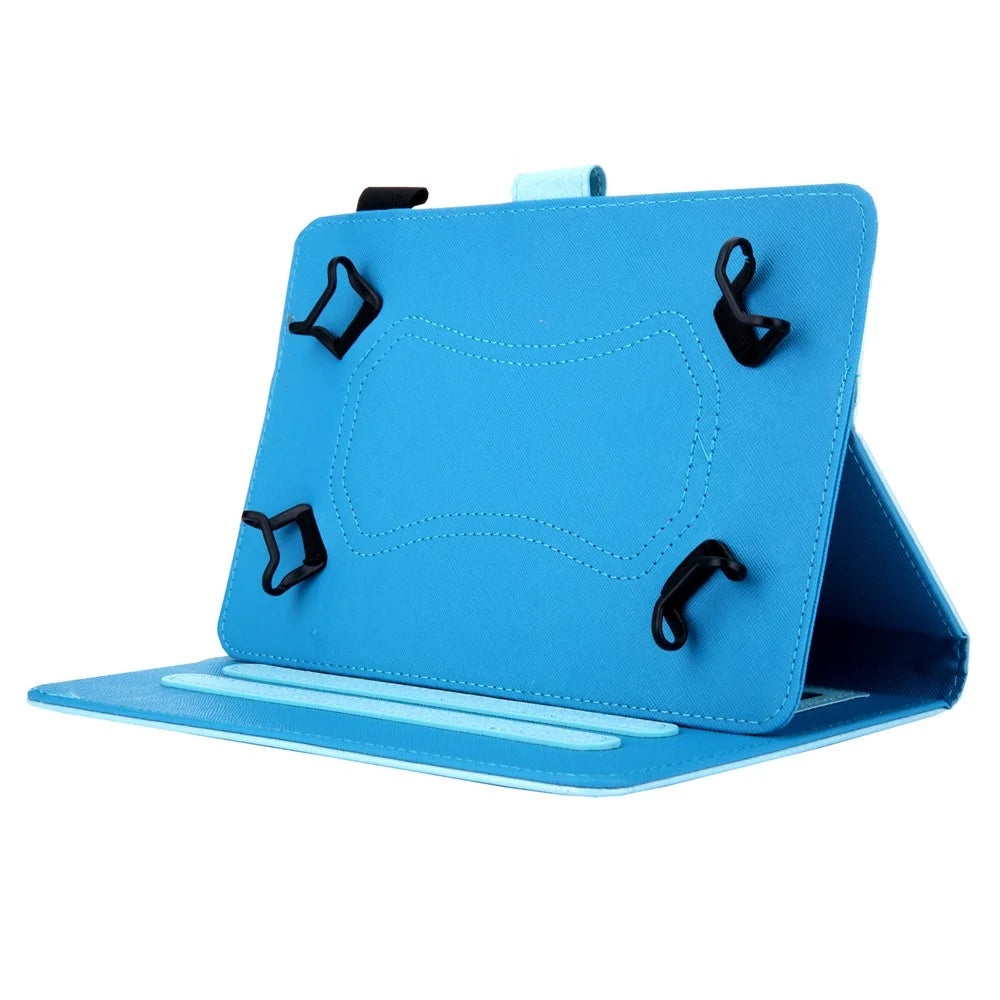 Universal Leather Case Cover with Card Storage for 8 inch Tablet - Baby Blue - 7