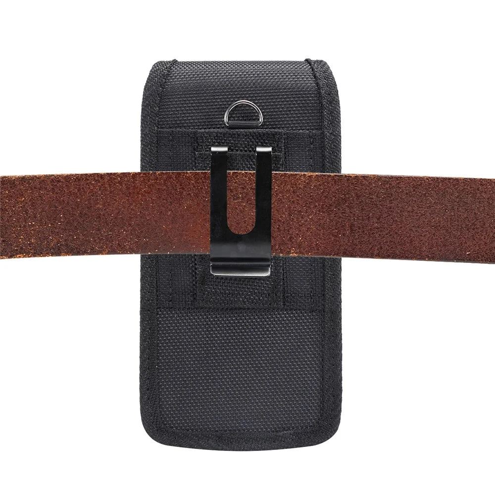 Outdoor Tactical Pouch Case Phone Belt Vertical Holster Universal Clip Flip Holder for Cell Phone - Black - 6