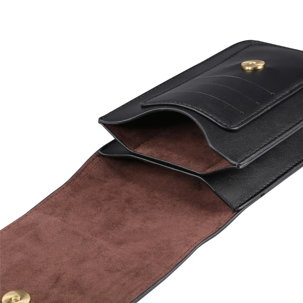 6.3-6.9 Inch Universal Wear-resistant Leather Belt Clip Phone Pouch Case for iPhone Samsung Huawei Etc. - Black - 6