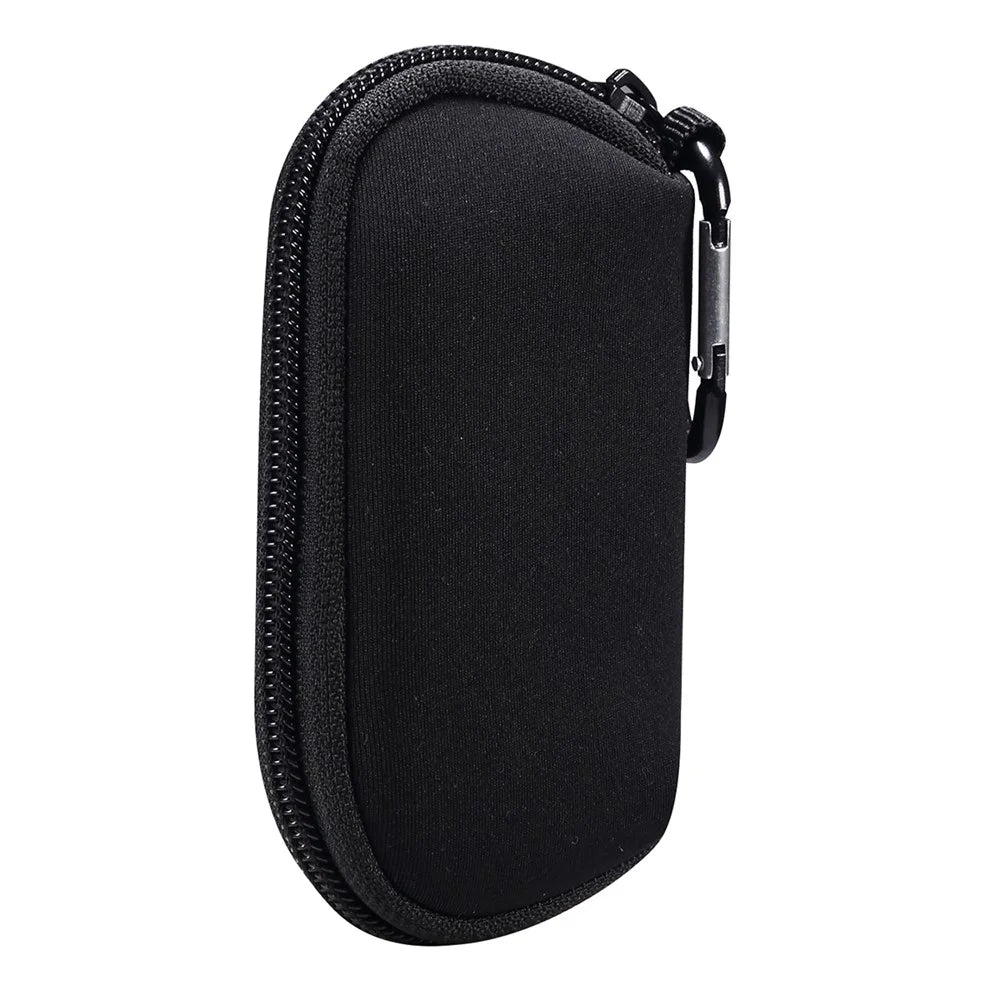Portable Nylon Cover Case Earphone Protector Bag with Carabiner for Apple AirPods Pro - Black - 1