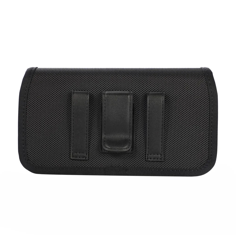 Nylon Card Bag (16.5*9*2cm) Holster Pouch Nylon Belt Case Horizontal Waist Wallet Pouch - Black - 4