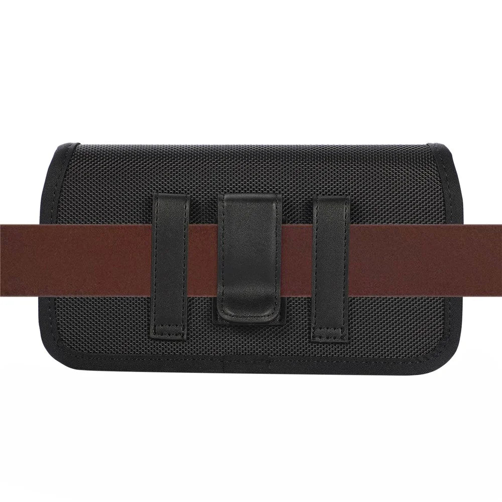 Nylon Card Bag (16.5*9*2cm) Holster Pouch Nylon Belt Case Horizontal Waist Wallet Pouch - Black - 6