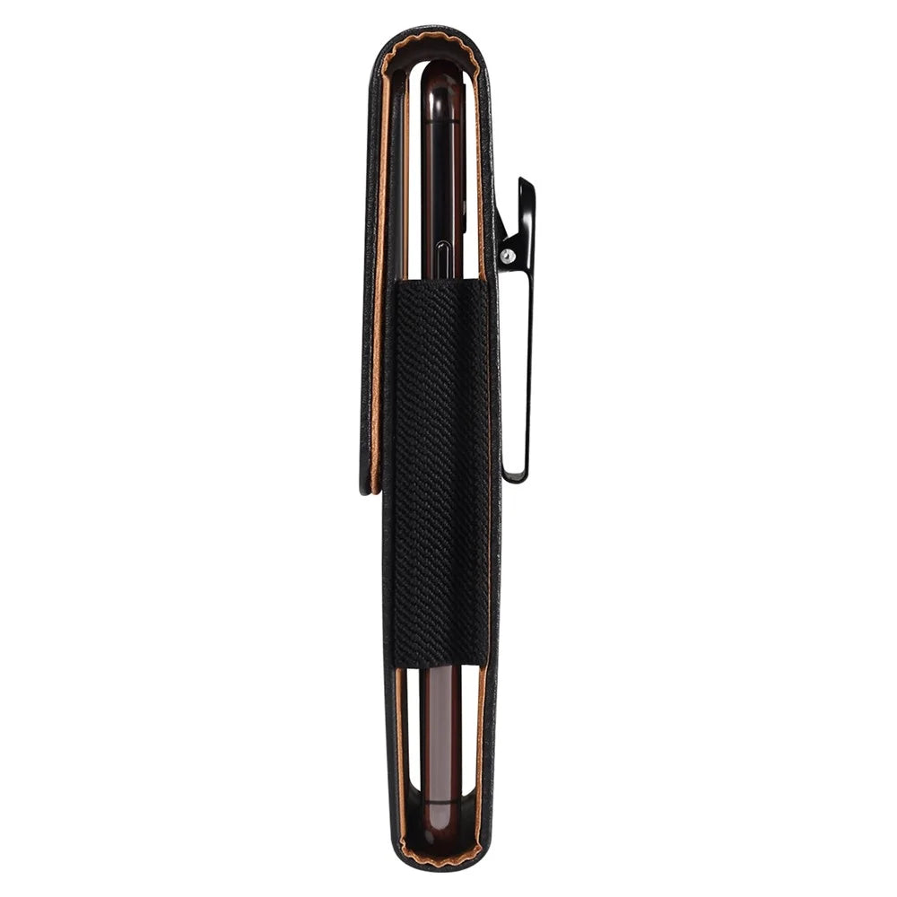 Vertical Waist Phone Pouch for 6.7-6.9" Litchi Texture PU Leather Mobile Phones Belt Bag with Back Buckle - 3