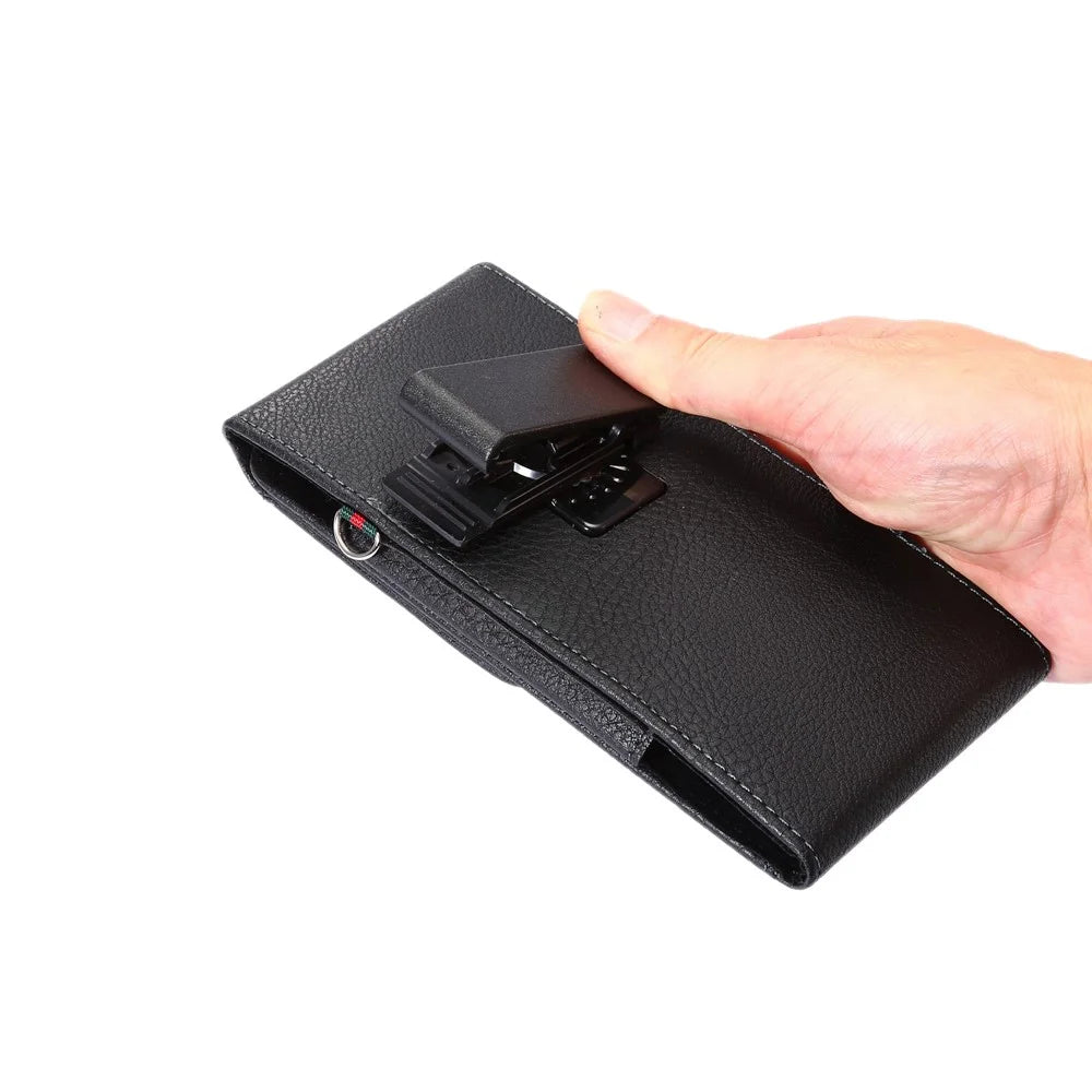 Card Slots Litchi Leather Holster Cover for Samsung Mega 6.3/Mega 5.8 etc, Size: 17 x 8.5 x 1.5cm - Black - 7