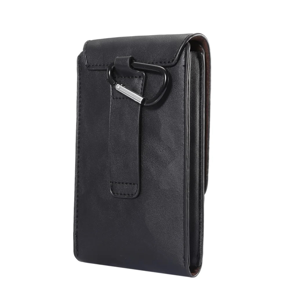 Crazy Horse Vertical Flip Leather Holster Case for iPhone 8 Plus/7 Plus / Samsung Galaxy S9+/S8+ Size: 17x10x2.5cm - Black - 2