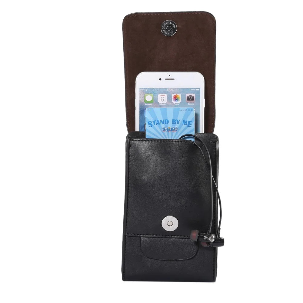 Crazy Horse Vertical Flip Leather Holster Case for iPhone 8 Plus/7 Plus / Samsung Galaxy S9+/S8+ Size: 17x10x2.5cm - Black - 5