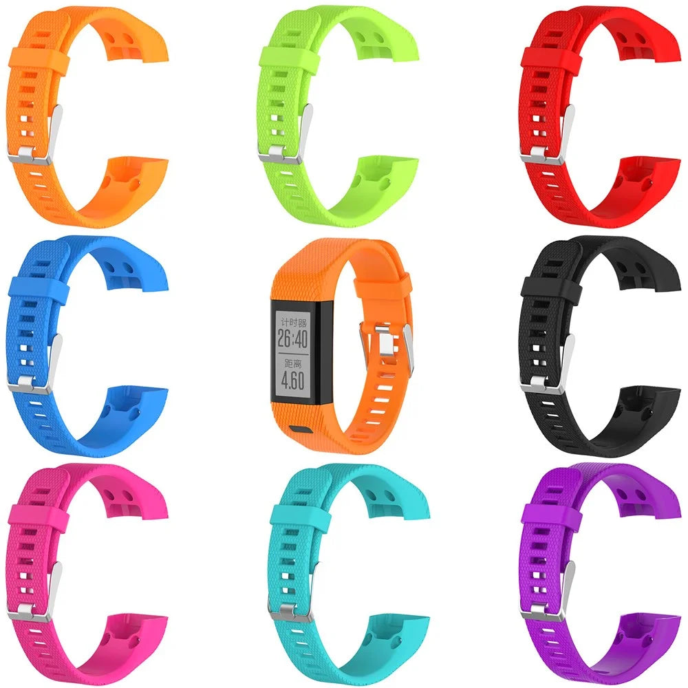 For Garmin Vivosmart HR+/Approach X10/X40 Soft Silicone Watch Strap Wristband Replacement with Installation Tools - Black - 4