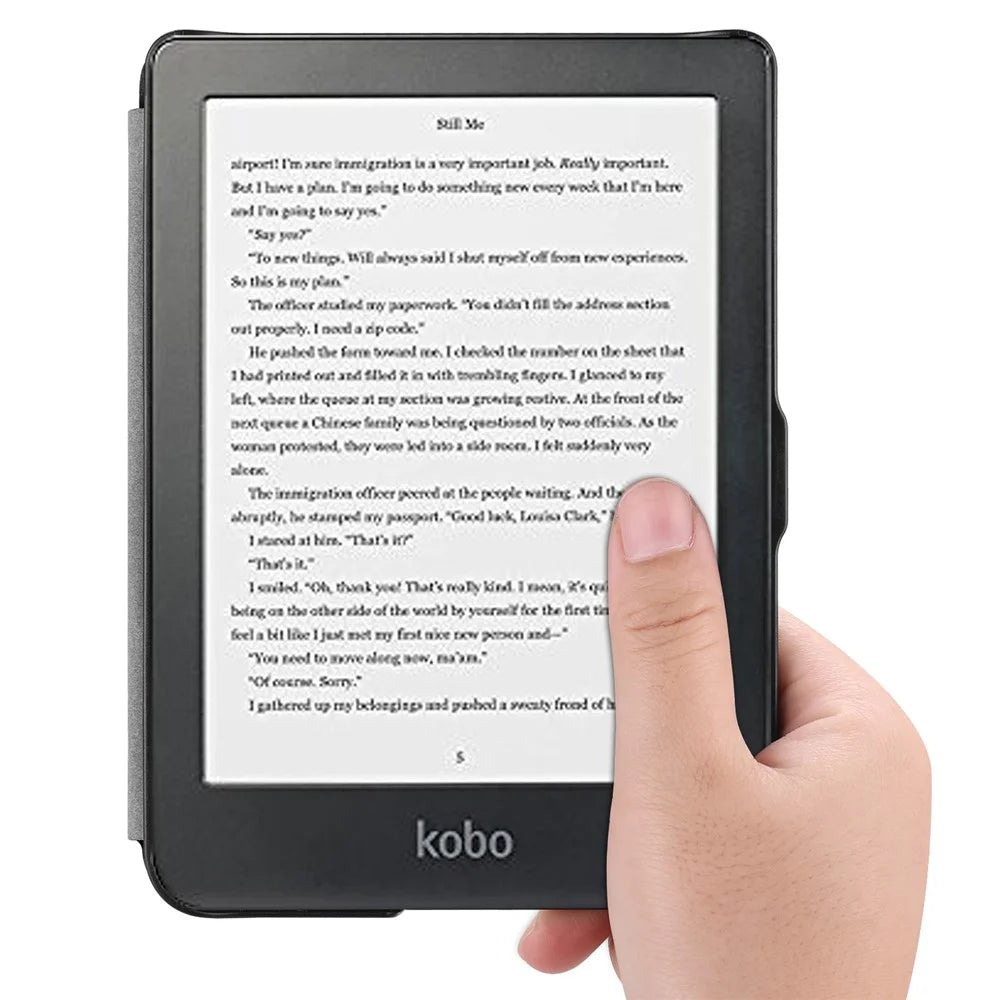 PU Leather Smart Magnetic Flip Casing for Kobo Clara HD 6.0 inch - Black - 7