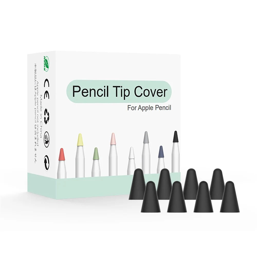 8Pcs Universal Wear Resistant Replacement Pen Nib Cases for Apple Pencil/Pencil (2nd Generation) - Black - 1
