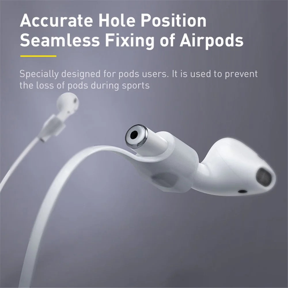 BASEUS Fluorescent Ring Sports Silicone Lanyard Sleeve for Apple AirPods with Charging Case (2019) /AirPods with Wireless Charging Case (2019) / AirPods with Charging Case (2016) - Grey/Yellow - 2