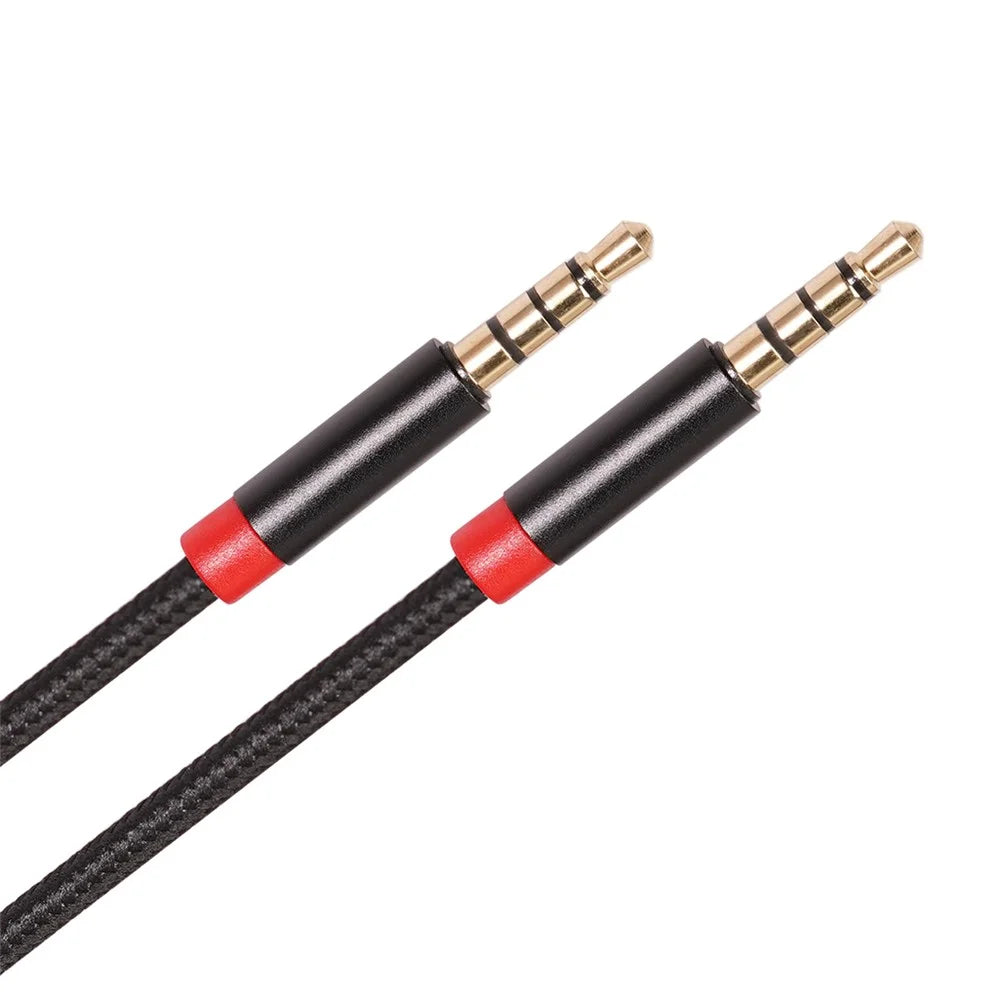 1M 3.5 mm Male to Male 4-Conductor Auxiliary Stereo Aux Cable - 5